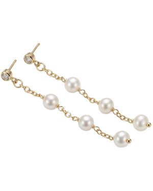 Melt'm Jewelry Freshwater Pearl Drop Earrings - Metallic