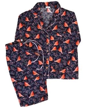 Lula-Ru Ceri's Robin Print Pj Set - Blue