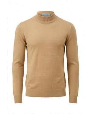 Ron Tomson Neutrals Mock Neck Relaxed Jumper - Natural