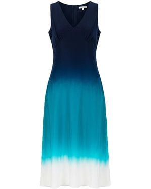 VAAI Ombre Silk Slip Dress - Blue