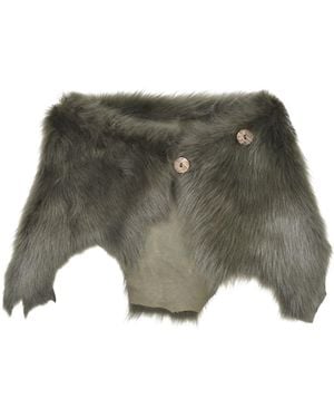 Owen Barry Sheepskin Shrug Scarf Ailsa Wrap - Green
