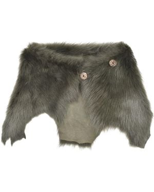 Owen Barry Sheepskin Shrug Ailsa Wrap - Green