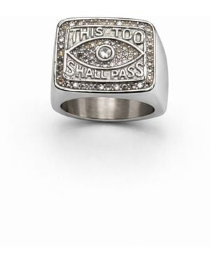 Jagged Halo Jewelry This Too Shall Pass Evil Eye Signet Ring - White