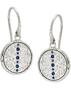 Claire Hill Designs Sapphire Coin Pendant Earrings - Metallic