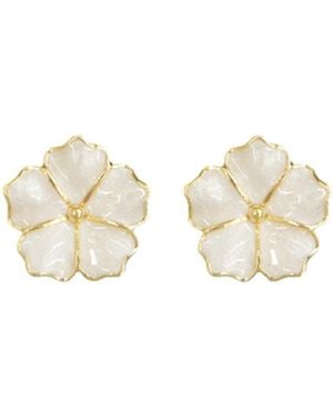 Agora Jewellery Bavella Mini Earrings - White