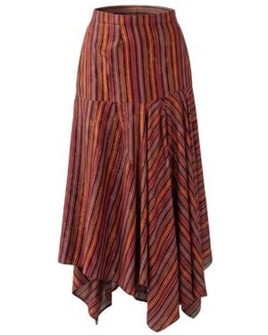Collected Xx Multi-Panel Dhoti Skirt - Red