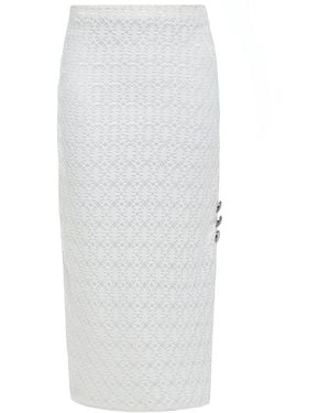 Sarvin Lace Bodycon Skirt - White