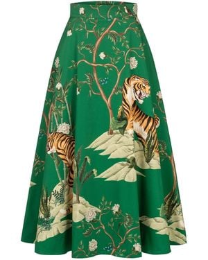 Marianna Déri Tiger Print Maxi Skirt - Green
