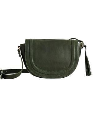 VIDA VIDA Luxury Soft Leather Saddle Bag With Tassel - Green