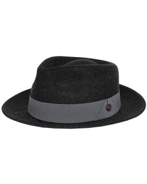 Dasmarca Hats James Slate Milange Wool Felt Fedora Hat - Black