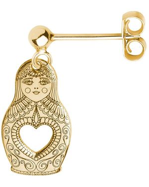 CarterGore Russian Doll Single Short Drop Earring - Metallic