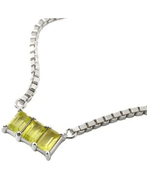 NASI SILVER Kadima Baguette Necklace- Peridot - Green
