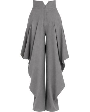 Julia Allert High-Waist Barrel Trousers - Grey