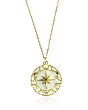 LINYA JEWELLERY Enamel Polar Star Medallion - Metallic