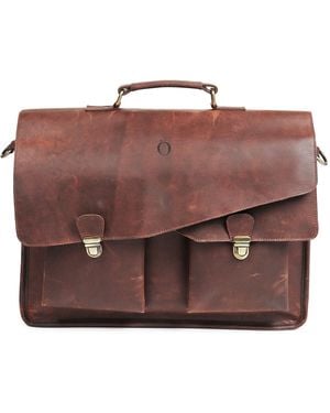 Dötch Leather Bryan Full-Grain Leather Messenger Bag - Brown