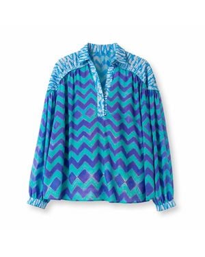 Casa Atelier by Ferdinando Fusco Poseidon Patch Shirt - Blue