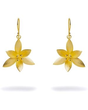Ebru Jewelry Lotus Blossom Vermeil Earrings - Yellow