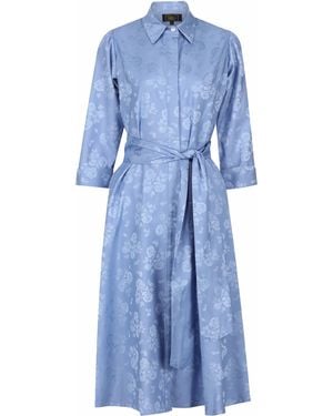 Lioness by Tf Sky Petals Sleeved Dress - Blue