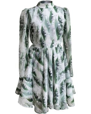 RainSisters Backless Dress With Floral Print: Lily Of The Valley - Green