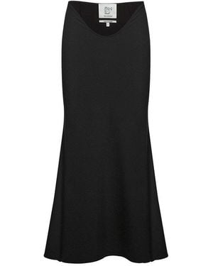 Maison sél U Hemline Crepe Skirt – - Black