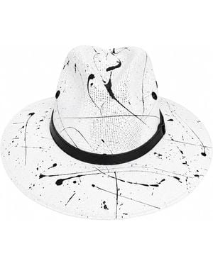 Bella Soul Abstract Splatter Painted Jute Hat - Metallic