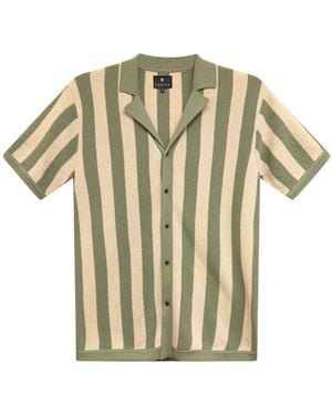 Vustra Retro Striped Knit Camp Shirt - Multicolour