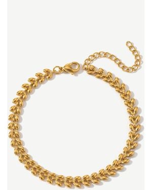 Elk & Bloom 14K Leaf Chain Bracelet - Metallic