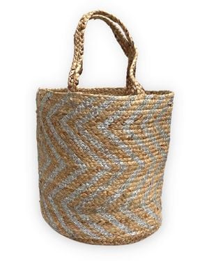 VIDA VIDA Jute Beach Tote Bag - Metallic