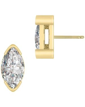 Genevive Jewelry Rachel Glauber Plated Tiny Marquise Stud Earrings - Metallic