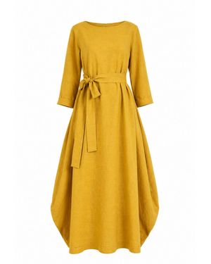 Nikka Place Linen Maternity Loose Dress - Yellow