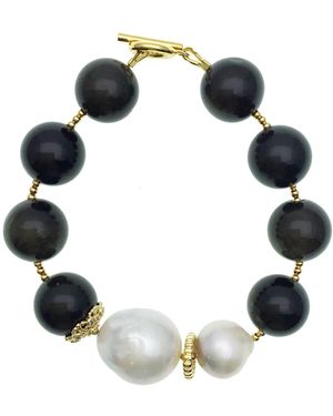 Farra Obsidian With Baroque Bracelet - Blue