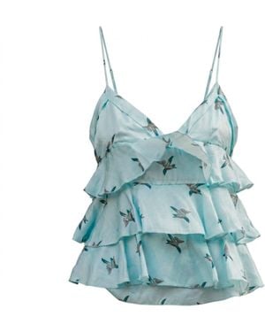 ELOI Lawn Limited Edition Ruffle Top - Blue
