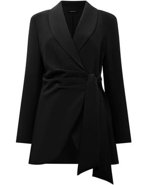 James Lakeland Ruched Sash Tie Blazer - Black