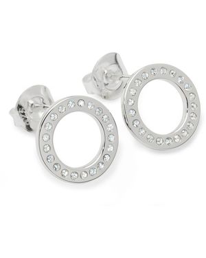 Lucy Quartermaine Solid Sterling Art Deco Halo Studs - Metallic