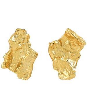 Janus Edinburgh Eighe Vermeil Sterling Textured Stud Earrings - Metallic