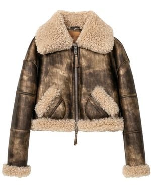 Jakke Aviator Cropped Jacket - Brown