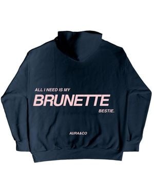 Aura & Co All You Need Is Your Brunette Bestie Hoodie - Blue