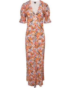 LAtelier London Miriam Floral Bias Cut Midi Dress - Pink