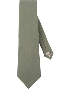 LE COLONEL Clay Linen Tie - Green