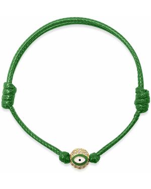Nialaya Evil Eye String Bracelet - Green