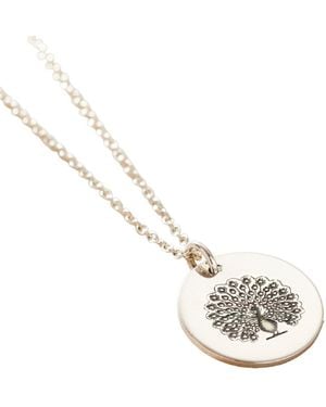 Posh Totty Designs Sterling Peacock Spirit Animal Necklace - Metallic