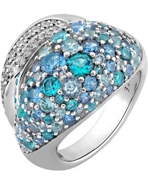 Arte Madrid Sierra Pavé Open Dome Ring - Blue
