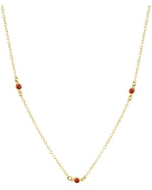 SET & STONES Birthstone Station Necklace- July - Metallic