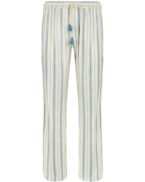 Boutique Kaotique Striped Moroccan Beach Trousers - Blue