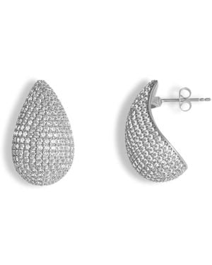 Ep Designs Teardrop Earring -Stone - Metallic