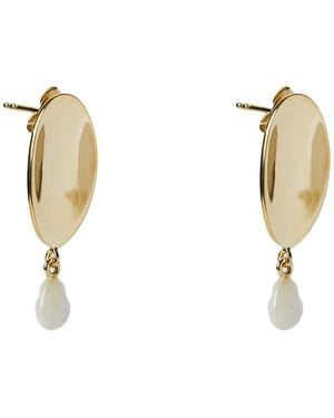 Argento Vivo The Oval Drop Earring - Metallic