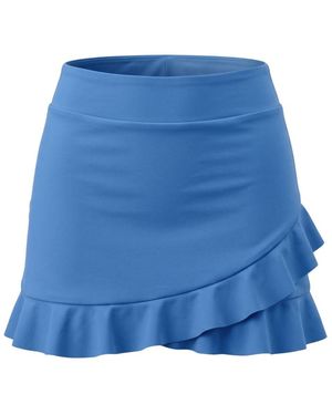 Lime Ricki Swimwear Coastline Ruffle Skirt W/ Bottoms - Blue
