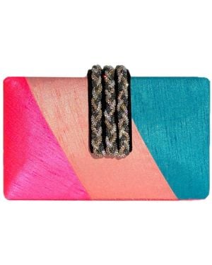 Simitri Sorbet Braided Fringe Clutch - Pink