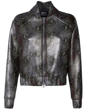 SVETA Milano Joshua Python-Effect Bomber - Black