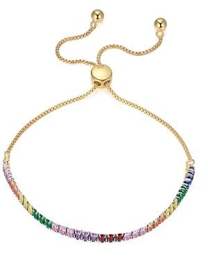 Shaded the Label Sorcha Diamond Adjustable Tennis Bracelet - Metallic
